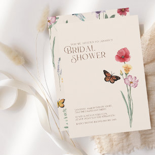 Simple Colourful Wildflower Bridal Shower Wedding Invitation