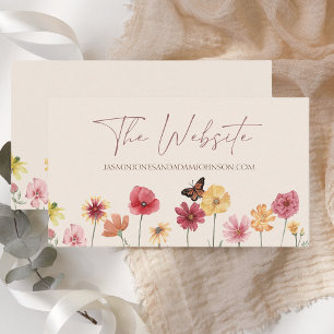 Simple Colourful Wildflower Floral Wedding Website Enclosure Card