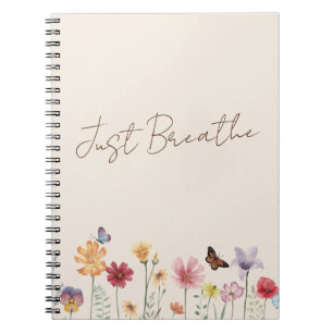 Simple Colourful Wildflowers and Butterflies Yoga Notebook