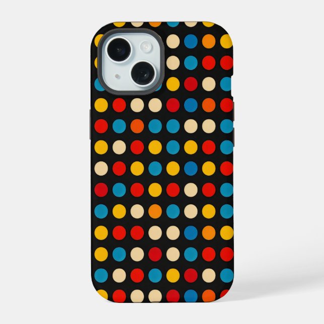 Simple Colours Dots iPhone 15 Case (Back)