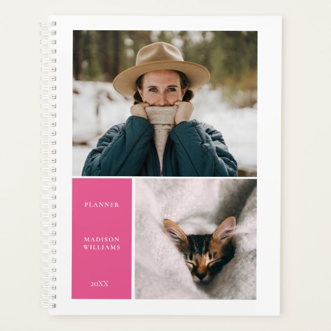 Simple colours French Rose frame photo  Planner (Front)