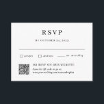 Simple Combo Traditional and QR Code Wedding RSVP Enclosure Card<br><div class="desc">This wedding response card is the perfect RSVP to send if you have both more traditional guests who prefer to respond by mail, and those who would rather reply online. One simple budget card will work for everybody. Guests can fill out the top portion and return the card by mail,...</div>