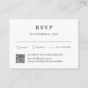 Simple Combo Traditional and QR Code Wedding RSVP Enclosure Card
