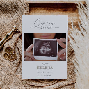 Simple Coming Soon Pregnancy Announcement Card
