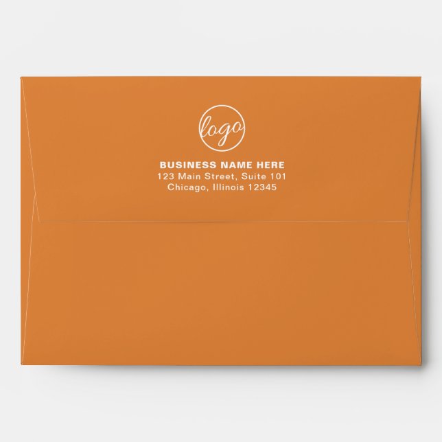 Simple Company Branding Business Logo Orange Envelope (Back (Top Flap))