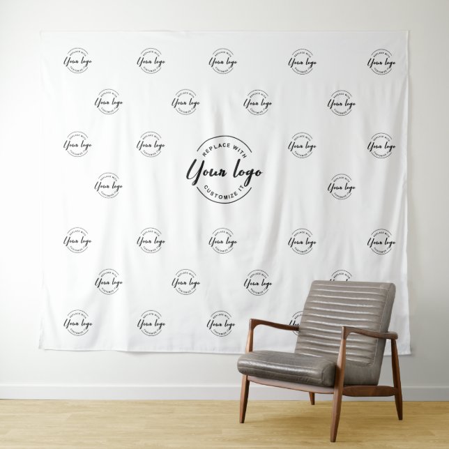 Simple Company Logo backdrop step and repeat Tapestry (In Situ (Horizontal))