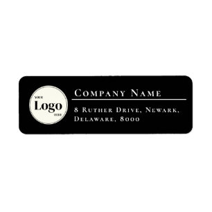 Simple Company Logo Black Return Address Label