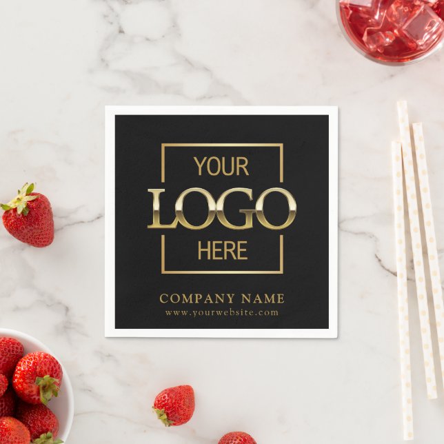 Simple Company Logo Custom Business Party Supplies Napkin (Insitu)