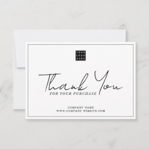 Simple Company Logo Discount Code Thank You Card