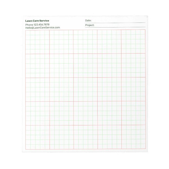 Simple Company Project Name 5x5 Quad Ruled Graph Notepad (Front)