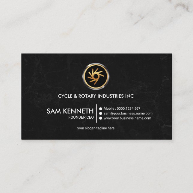 Simple Concise Creative Black Grunge Founder CEO Business Card (Front)