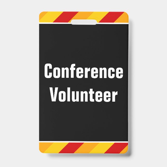 Simple "Conference Volunteer" Badge ID Badge (Front)