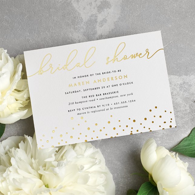Simple Confetti Bridal Shower Foil Invitation (Creator Uploaded)