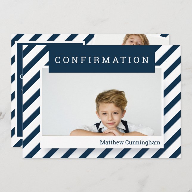 Simple Confirmation | Boy Invitation (Front/Back)