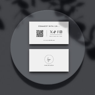 Simple Connect With Us Social Media QR Code Logo Business Card