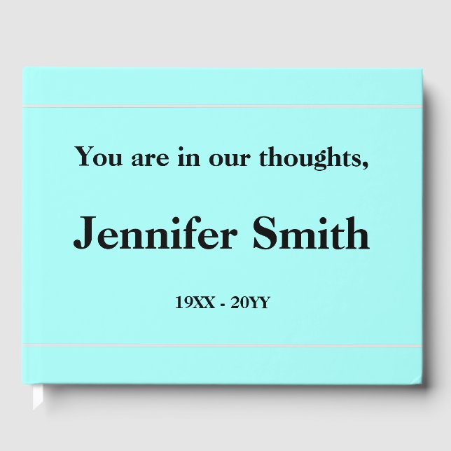 Simple & Conservative Funeral Guestbook (Front)