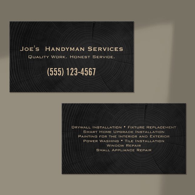 Simple Construction Handyman Contractor Renovation Business Card (Creator Uploaded)