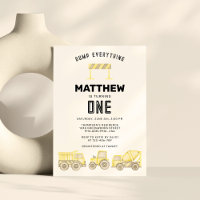 Simple Construction Vehicles First Birthday