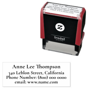 Simple Contact Address Information Self-inking Stamp