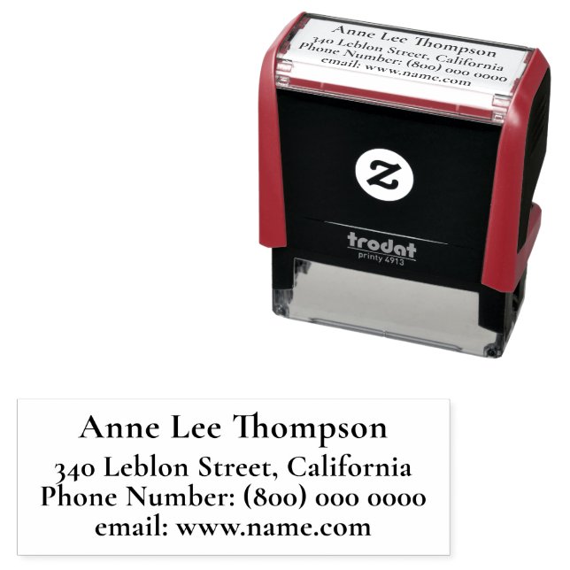 Simple Contact Address Information Self-inking Stamp (In Situ)