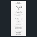 Simple Contemporary Black and White Modern Wedding Program<br><div class="desc">Contemporary black and white wedding program featuring a simple and minimalist layout with your names in an elegant calligraphy script along with your wedding details and order of ceremony below.  The back has your wedding party and thank you message.  A modern design that goes with any style of wedding.</div>