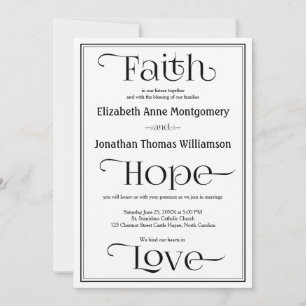 Simple Contemporary Christian Wedding Invitations