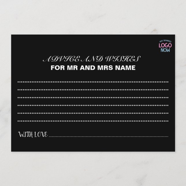SIMPLE CONTEMPORARY CLEAN BLACK FASHIONABLE CLIENT ADVICE CARD (Front)
