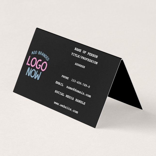 SIMPLE CONTEMPORARY CLEAN BLACK FASHIONABLE CLIENT BUSINESS CARD (Front)