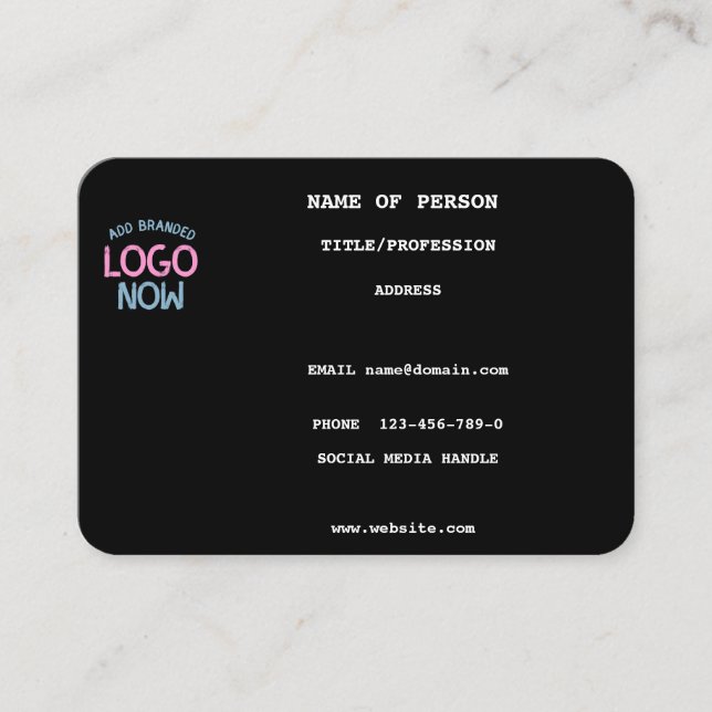 SIMPLE CONTEMPORARY CLEAN BLACK FASHIONABLE CLIENT BUSINESS CARD (Front)