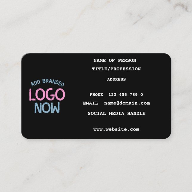SIMPLE CONTEMPORARY CLEAN BLACK FASHIONABLE CLIENT CALLING CARD (Front)