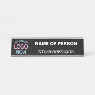 SIMPLE CONTEMPORARY CLEAN BLACK FASHIONABLE CLIENT DESK NAME PLATE