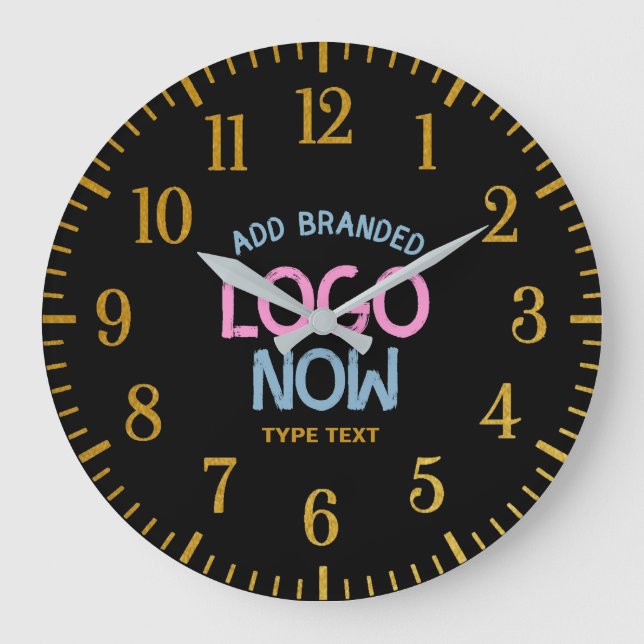 SIMPLE CONTEMPORARY CLEAN BLACK FASHIONABLE CLIENT LARGE CLOCK (Front)