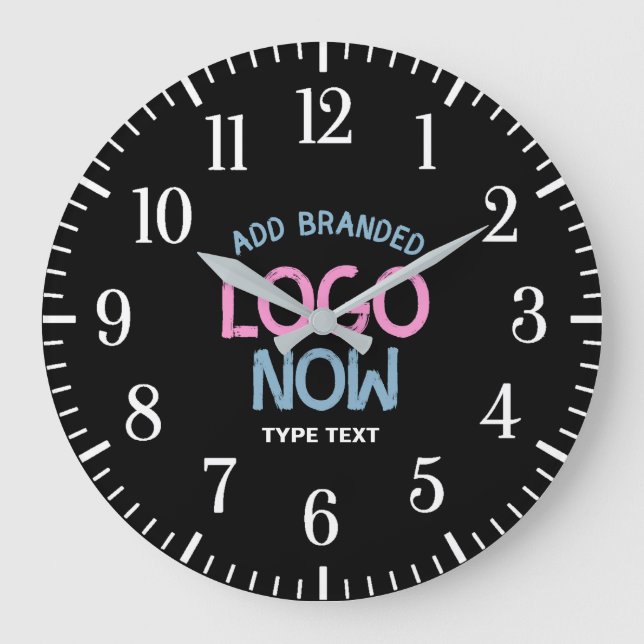 SIMPLE CONTEMPORARY CLEAN BLACK FASHIONABLE CLIENT LARGE CLOCK (Front)