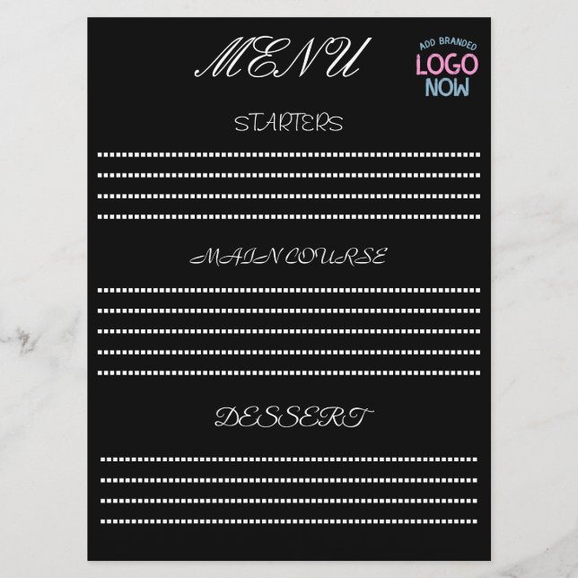 SIMPLE CONTEMPORARY CLEAN BLACK FASHIONABLE CLIENT MENU (Front)