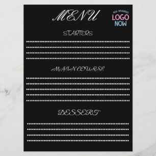 SIMPLE CONTEMPORARY CLEAN BLACK FASHIONABLE CLIENT MENU