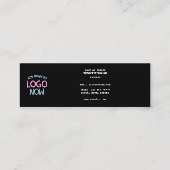 SIMPLE CONTEMPORARY CLEAN BLACK FASHIONABLE CLIENT MINI BUSINESS CARD (Front)