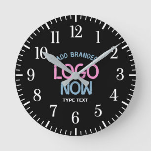 SIMPLE CONTEMPORARY CLEAN BLACK FASHIONABLE CLIENT ROUND CLOCK
