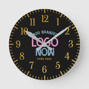 SIMPLE CONTEMPORARY CLEAN BLACK FASHIONABLE CLIENT ROUND CLOCK