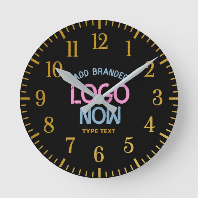 SIMPLE CONTEMPORARY CLEAN BLACK FASHIONABLE CLIENT ROUND CLOCK (Front)