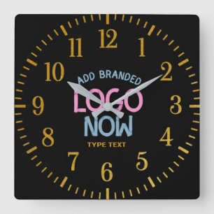 SIMPLE CONTEMPORARY CLEAN BLACK FASHIONABLE CLIENT SQUARE WALL CLOCK
