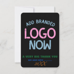 SIMPLE CONTEMPORARY CLEAN BLACK FASHIONABLE CLIENT THANK YOU CARD