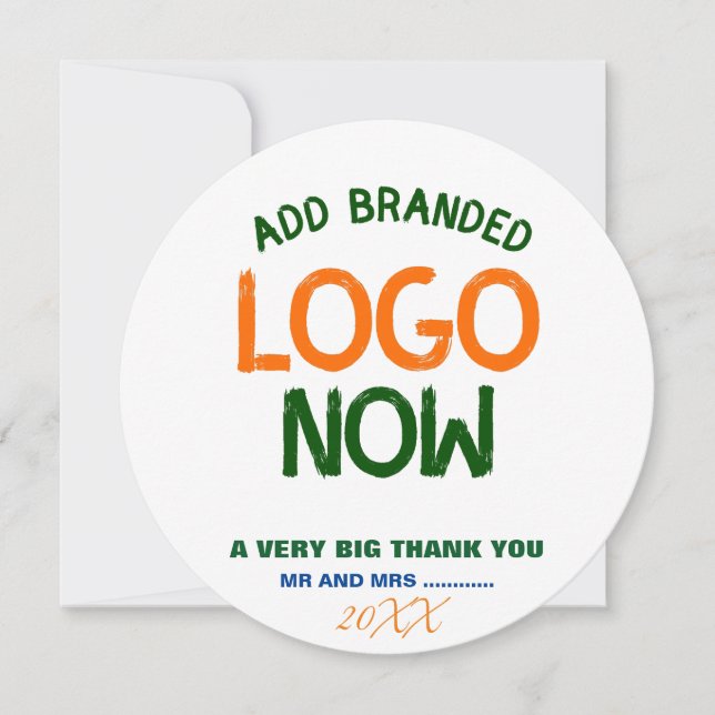 SIMPLE CONTEMPORARY CLEAN WHITE FASHIONABLE CIRCLE THANK YOU CARD (Front)