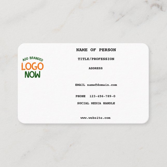 SIMPLE CONTEMPORARY CLEAN WHITE FASHIONABLE CLIENT BUSINESS CARD (Front)