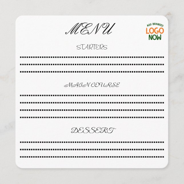 SIMPLE CONTEMPORARY CLEAN WHITE FASHIONABLE CLIENT MENU (Front)