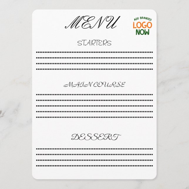 SIMPLE CONTEMPORARY CLEAN WHITE FASHIONABLE CLIENT MENU (Front)