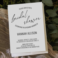 Simple, Contemporary Handwriting Bridal Shower