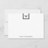Simple Contemporary Initial in Box Stationery
