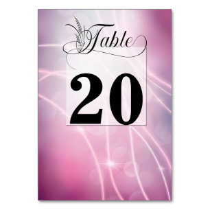 Simple Contemporary Lavender Bokeh  Wedding Table Number