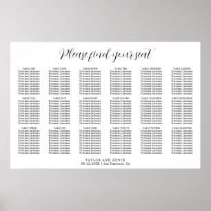 Simple Contemporary Modern Wedding Seating Chart