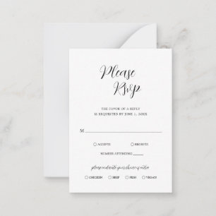 Simple Contemporary Wedding Mini RSVP Card